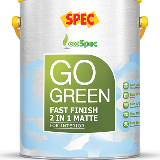 SPEC GO GREEN FAST FINISH 2 IN 1 MATTE FOR INTERIOR - SƠN NỘI THẤT 2 TRONG 1 CAO CẤP LÁNG MỊN