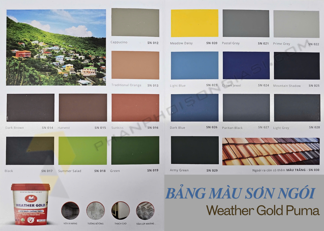 Bảng màu sơn ngói Puma - Weather Gold Puma