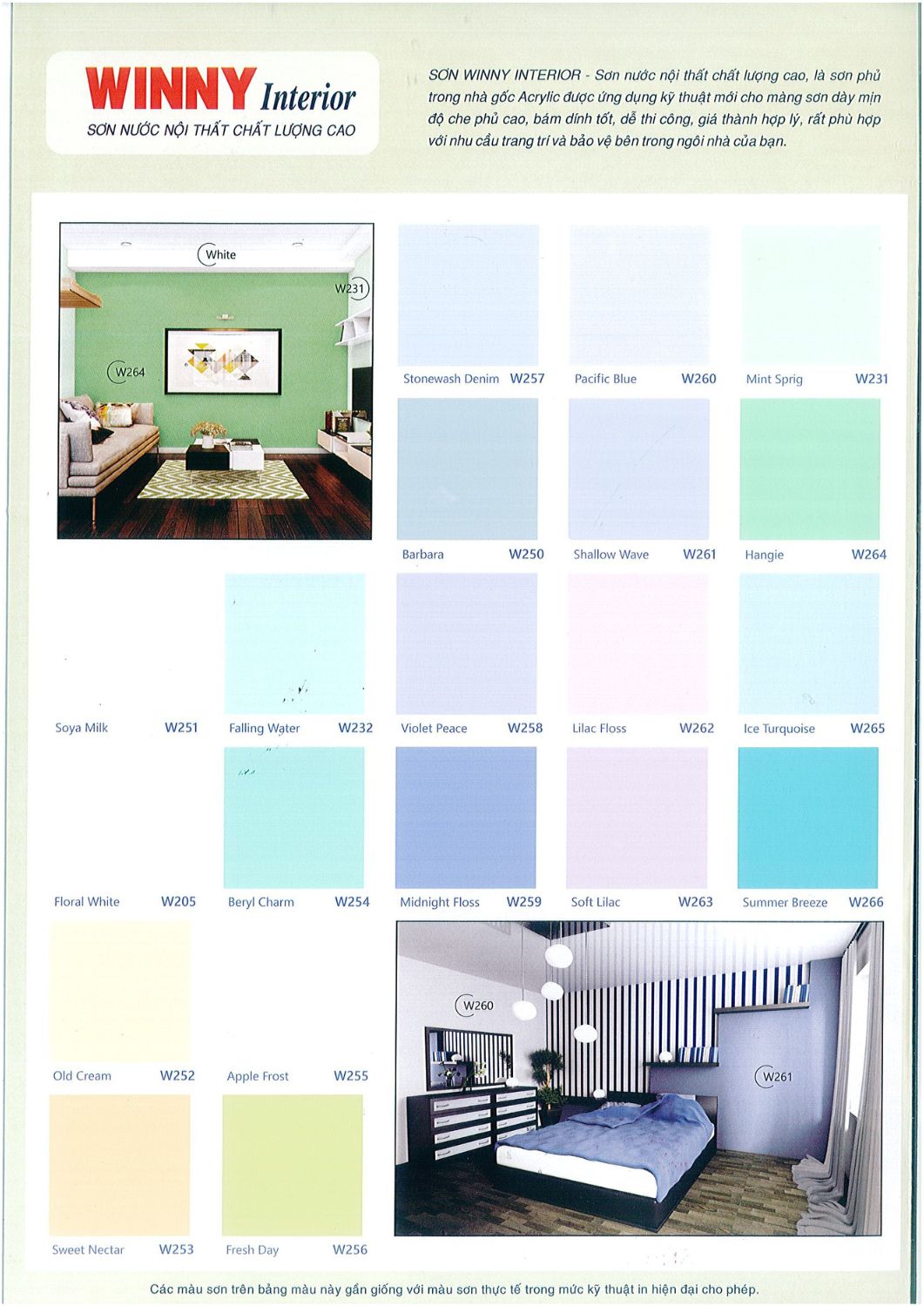 Bảng màu sơn kinh tế Winny