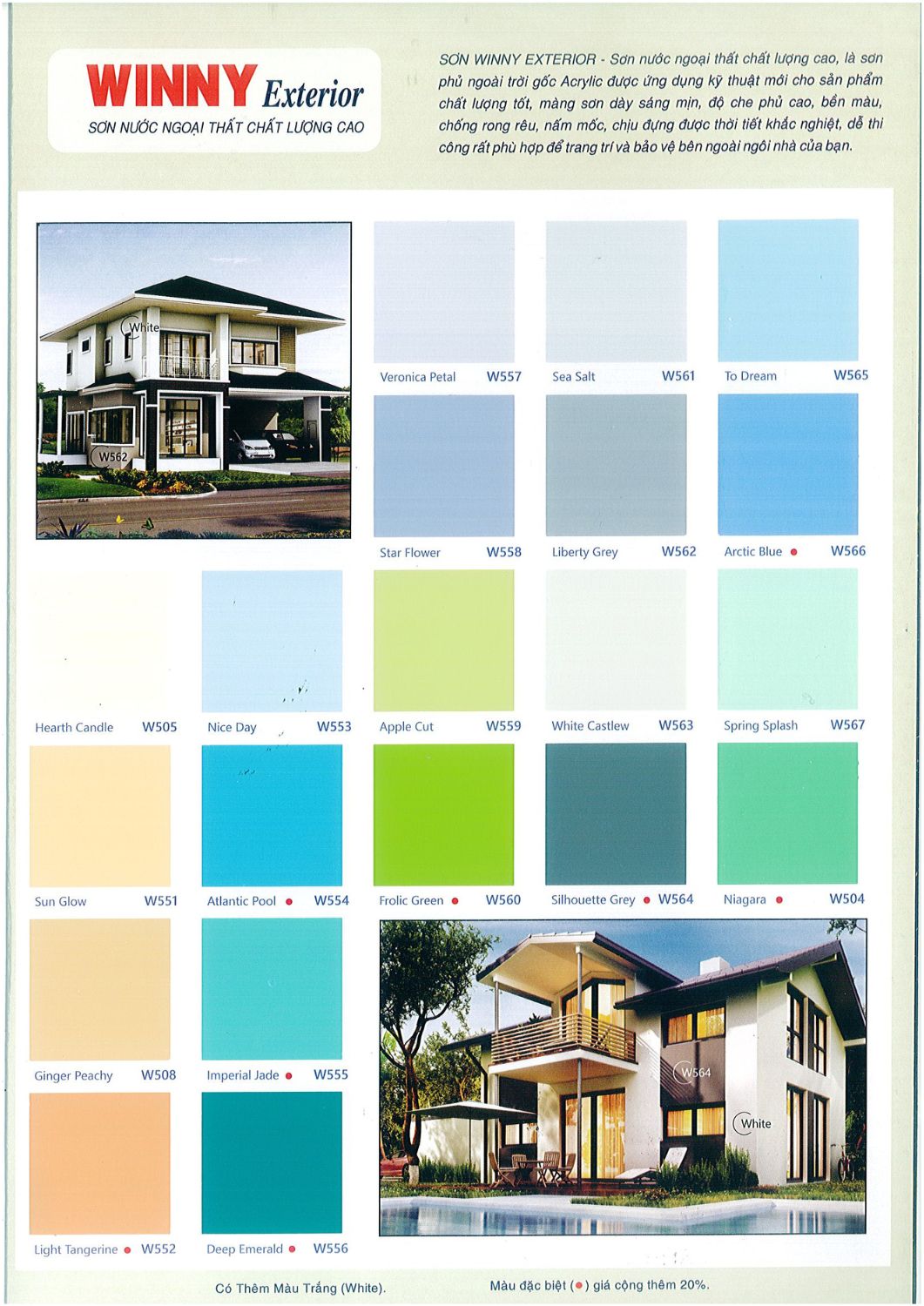 Bảng màu sơn kinh tế Winny