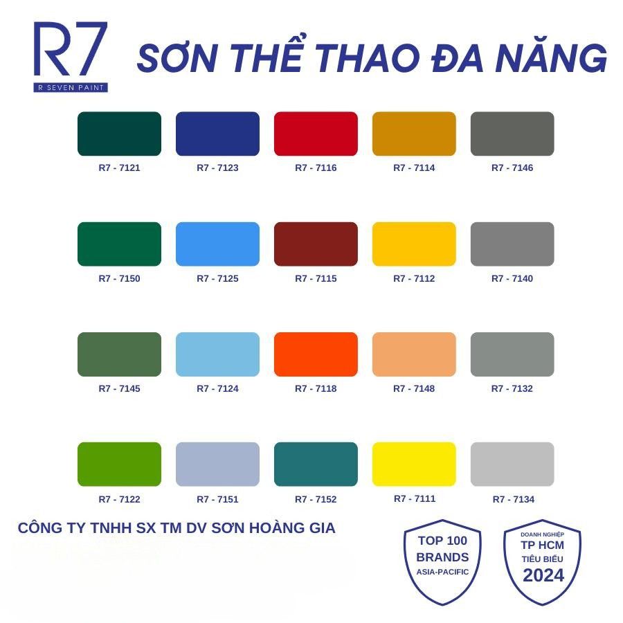Bảng màu sơn sân thể thao đa năng R7