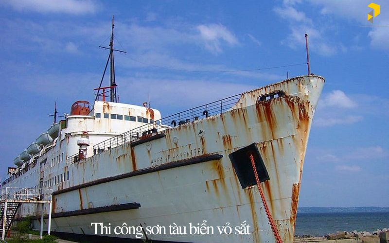 Thi công sơn tàu biển vỏ sắt