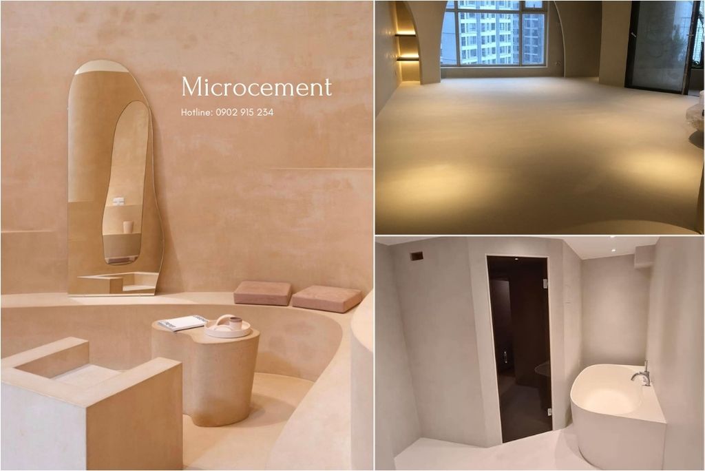 Hình ảnh sàn tường sàn thi công bằng Microcement