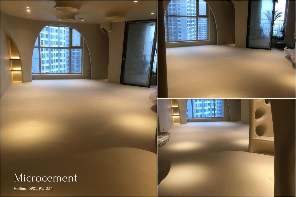 Hình ảnh sàn nhà thi công bằng vi xi măng Microcement