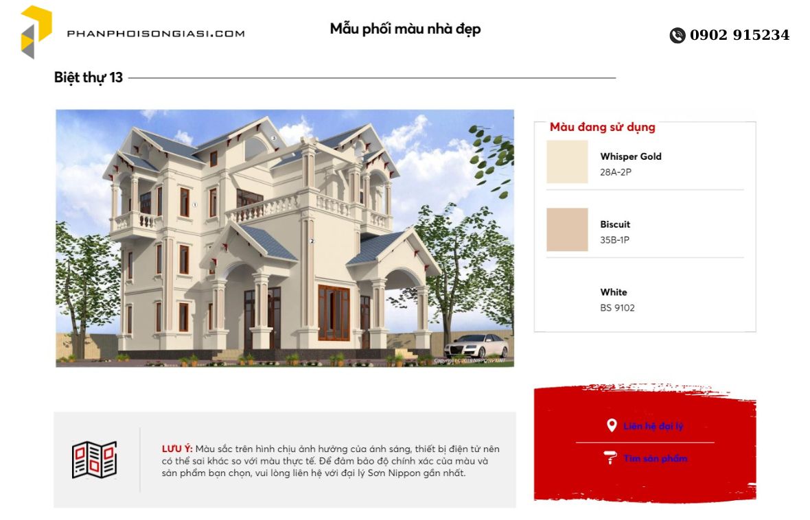Phối màu sơn kova ngoại thất