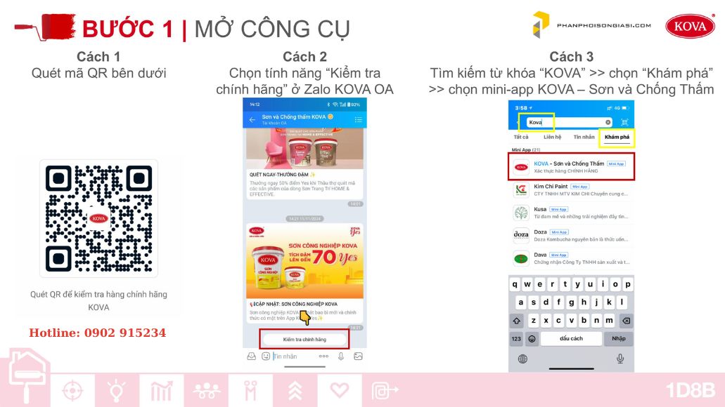 công cụ kiểm tra Sơn Kova chính hãng