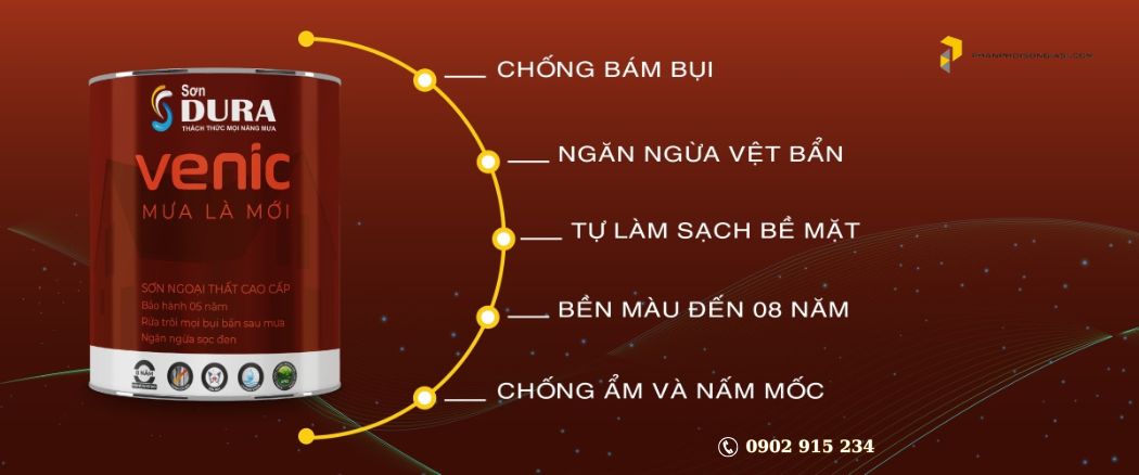 Venic mưa là mới - Sơn ngoại thất cao cấp chống bám bụi