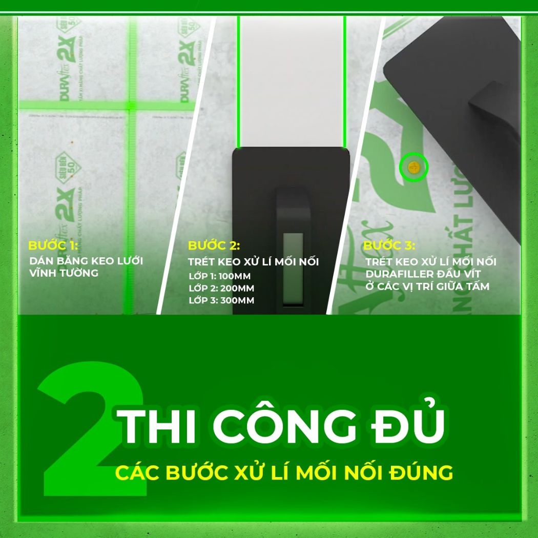Hướng dẫn thi công Keo xử lý mối nối DURAfiller