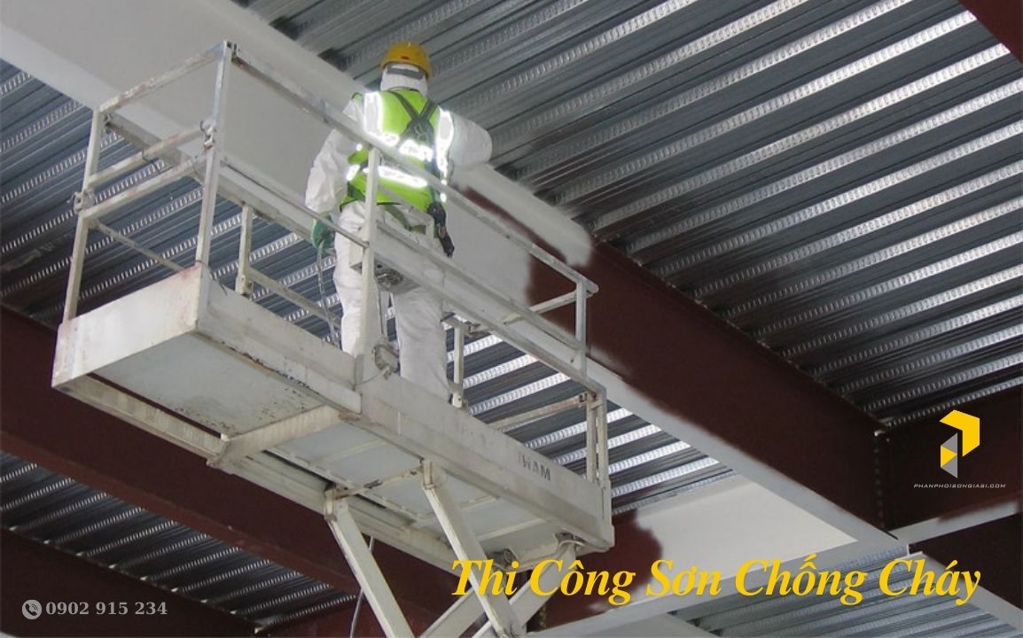 Thi công sơn chống cháy cho sắt thép