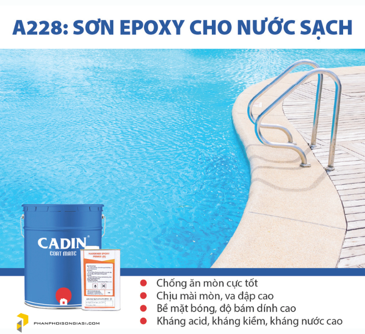 Sơn epoxy cho hồ nước sạch Cadin A228