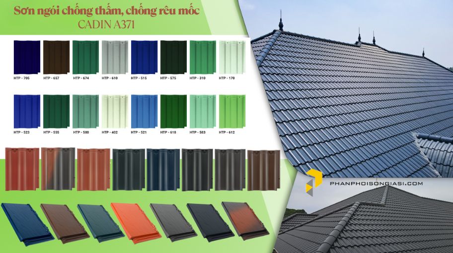 Sơn ngói chống thấm, chống rêu mốc cadin a371 - 18 lít