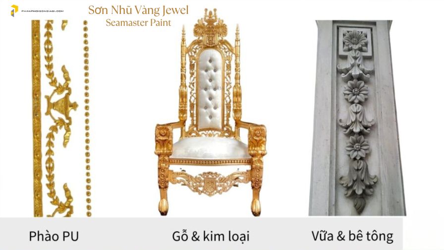 Ưng dụng của sơn nhũ vàng Jewwel