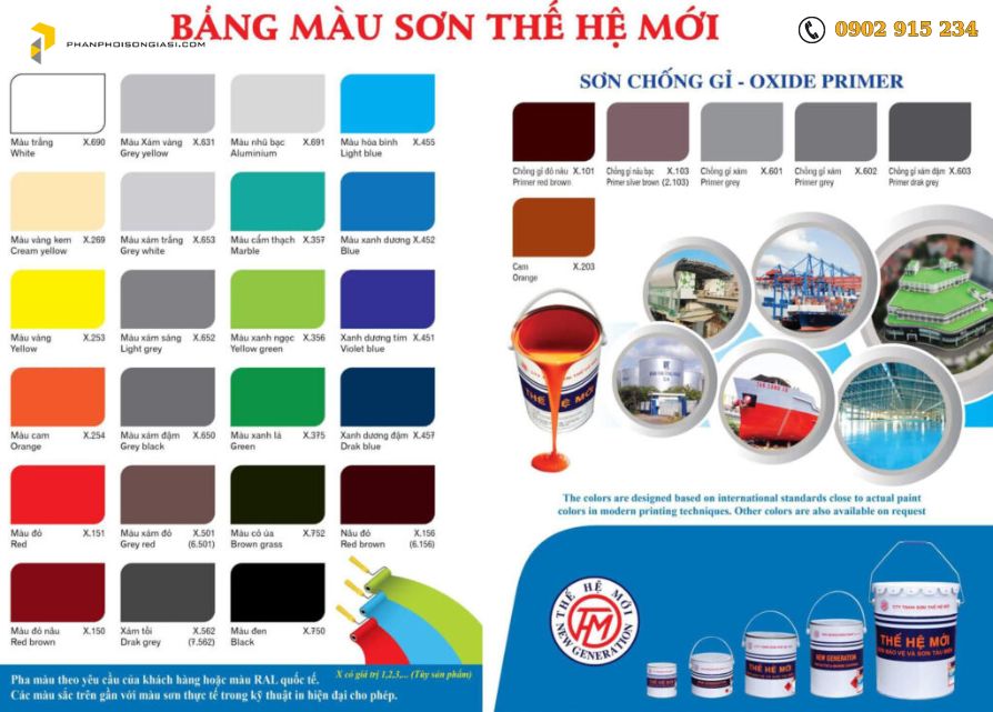 Bảng màu sơn thế hệ mới