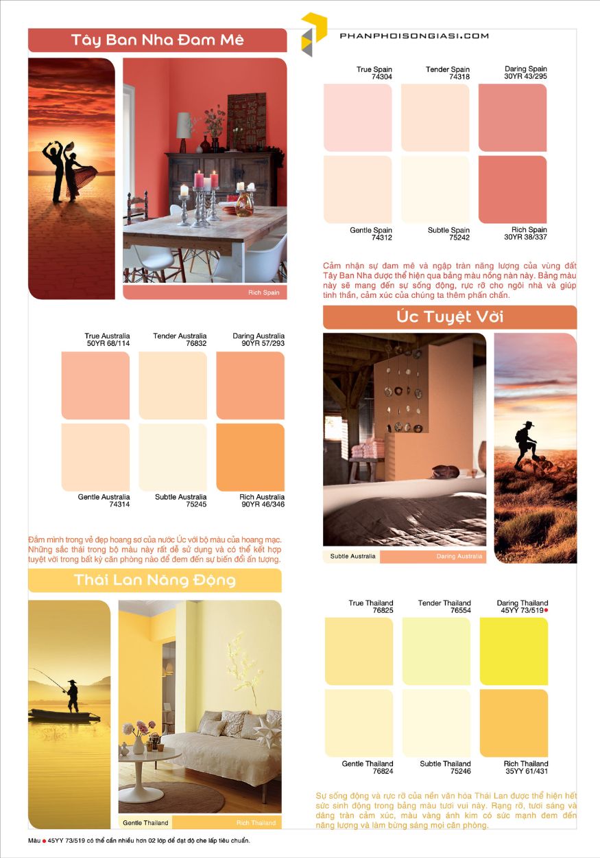 Bảng màu sơn nội thất Dulux Inspire Interior