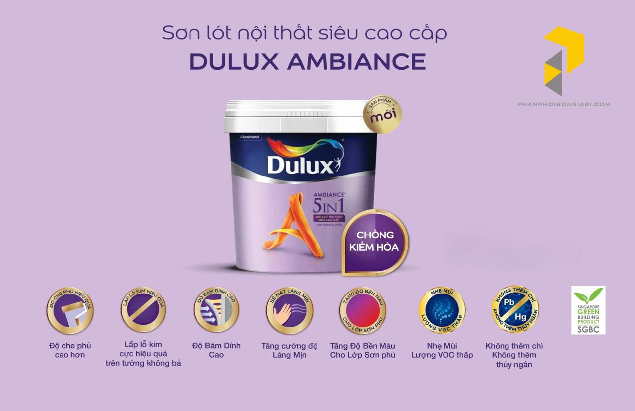 Thông tin về sơn lót nội thất Dulux Ambiance A968