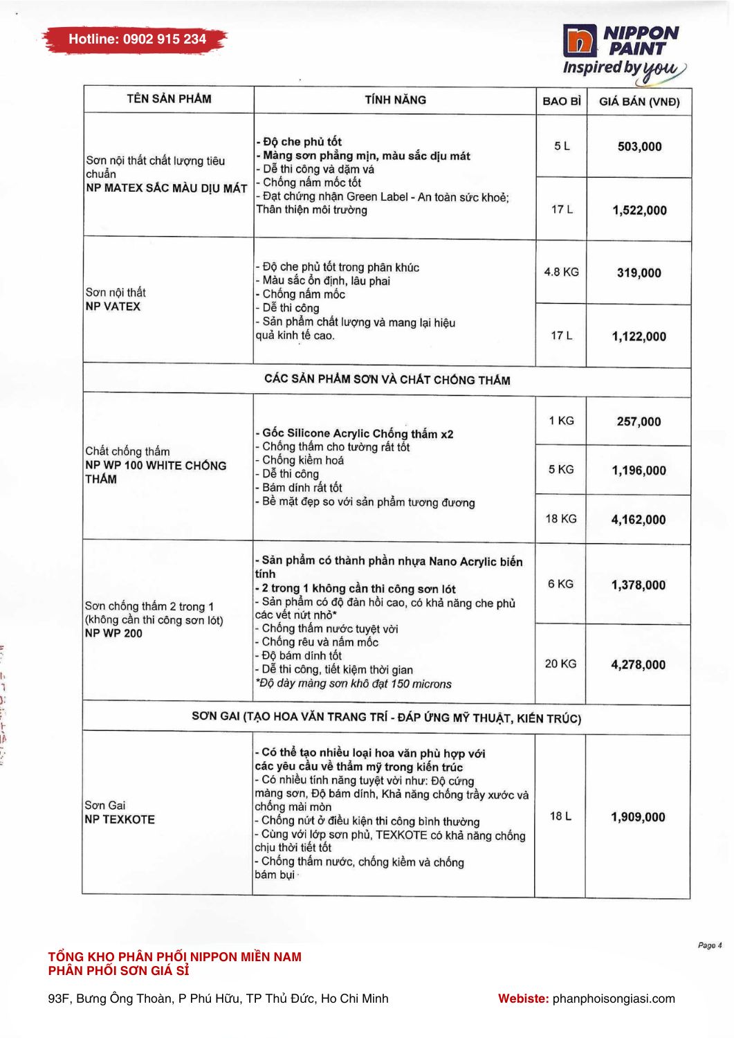 Bảng giá thị trường sơn nippon năm 2025 trang 4