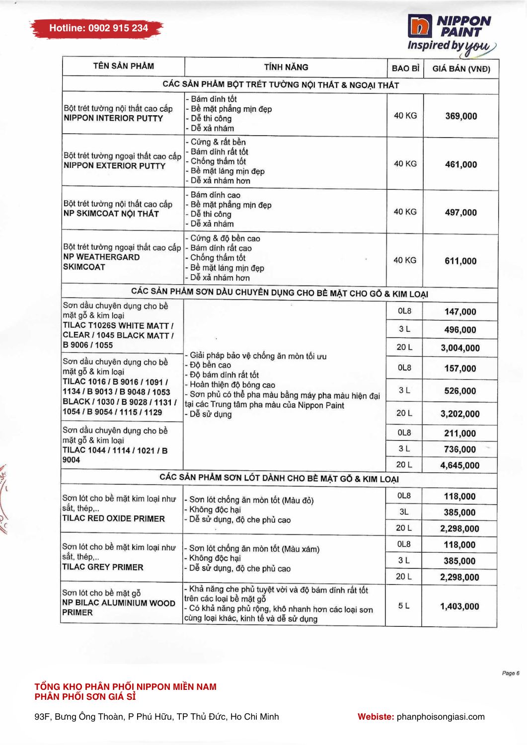 Bảng giá thị trường sơn nippon năm 2025 trang 6