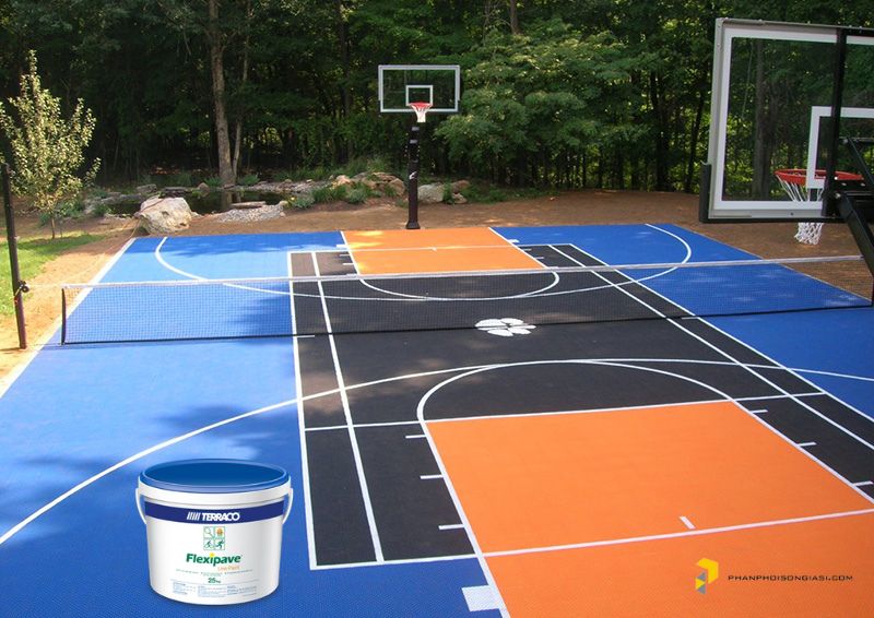 Ứng dụng của Flexipave Line Paint cho sân bóng rổ